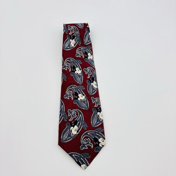 MICKEY MOUSE Vintage Maroon/Gray Polyester Tie by Balancine The Tie Works - EUC - Picture 1 of 4